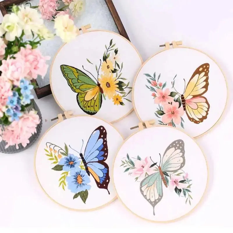 CraftHoop collection of butterfly embroidery hoops - Perfect for DIY needlework enthusiasts