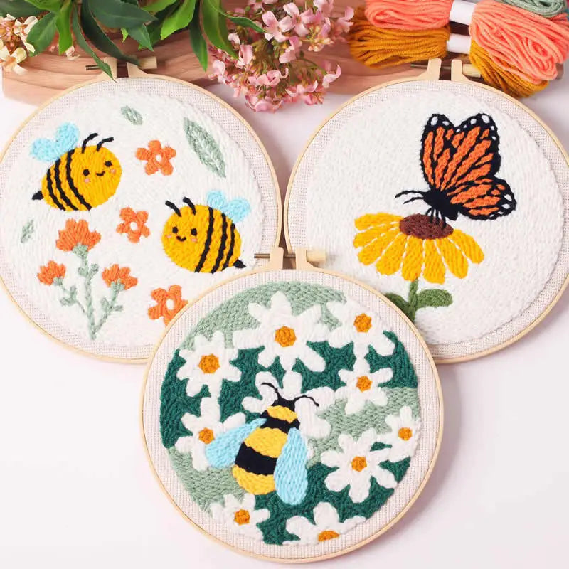 CraftHoop Bee & Butterfly Punch Needle Kit