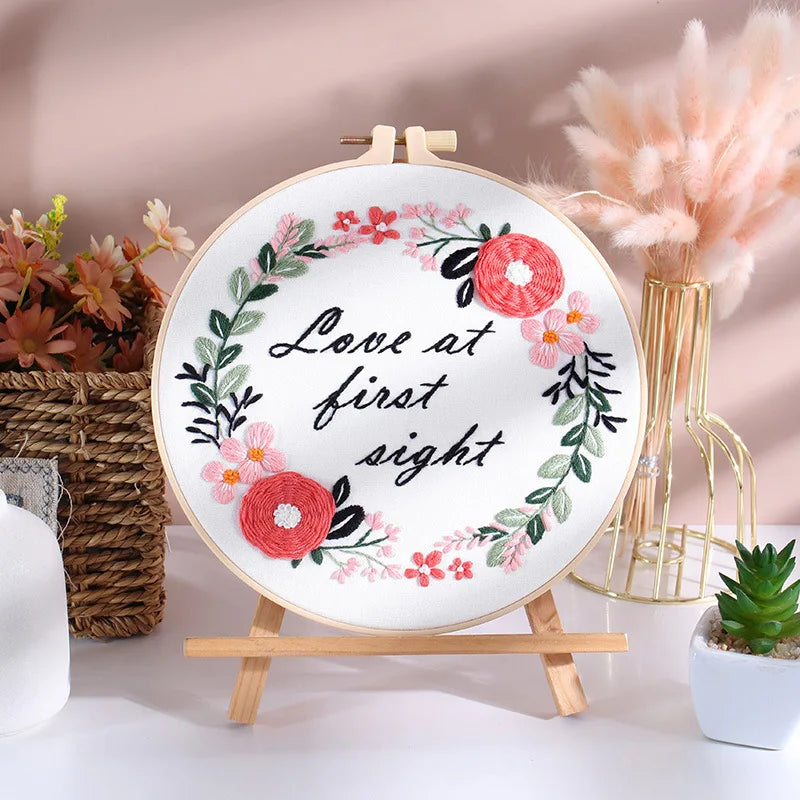 CraftHoop Inspirational Floral Embroidery Kit