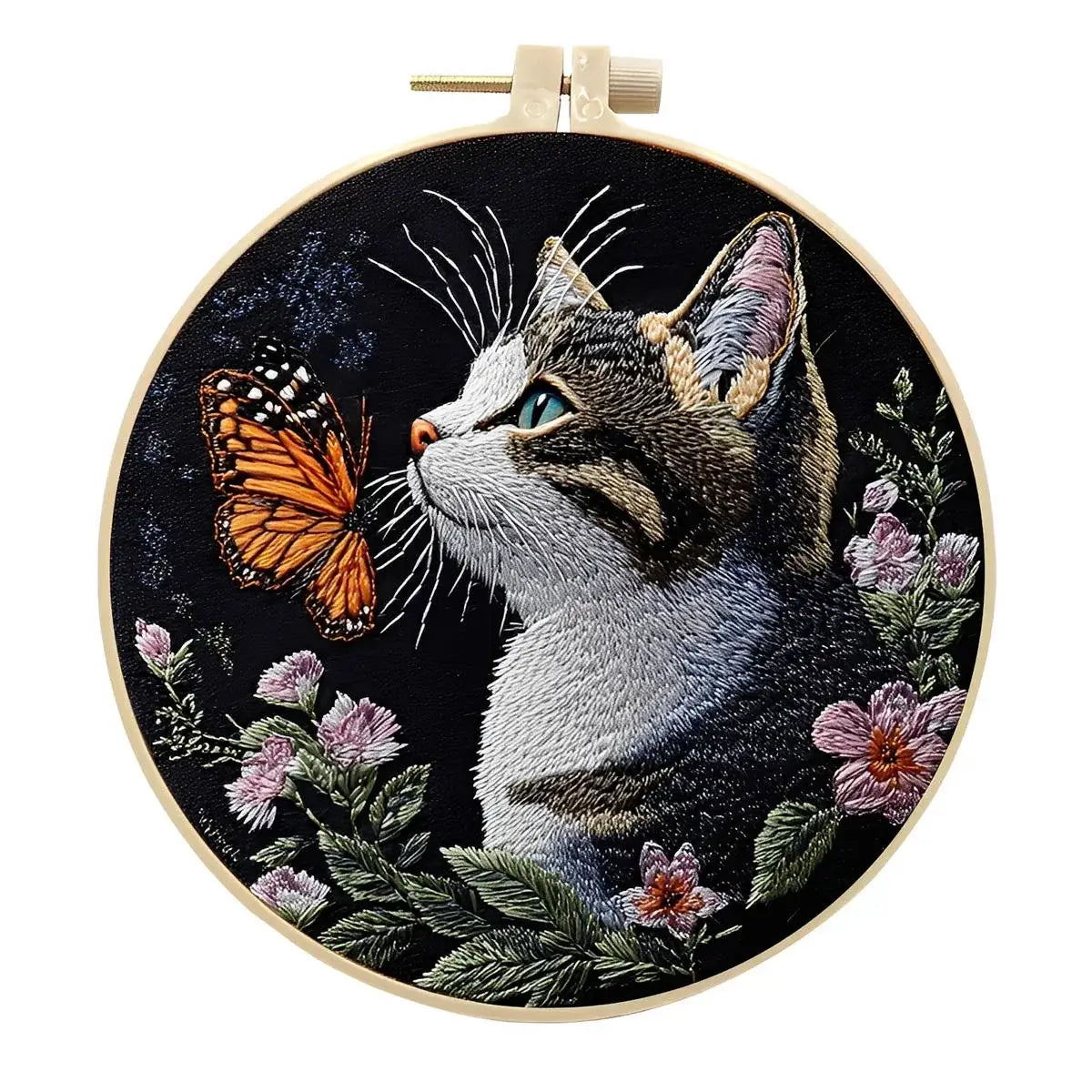 CraftHoop Cat Charm Embroidery Kit