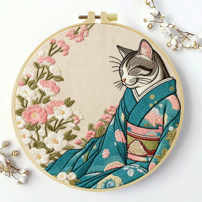 CraftHoop Japanese Cats Embroidery Kits