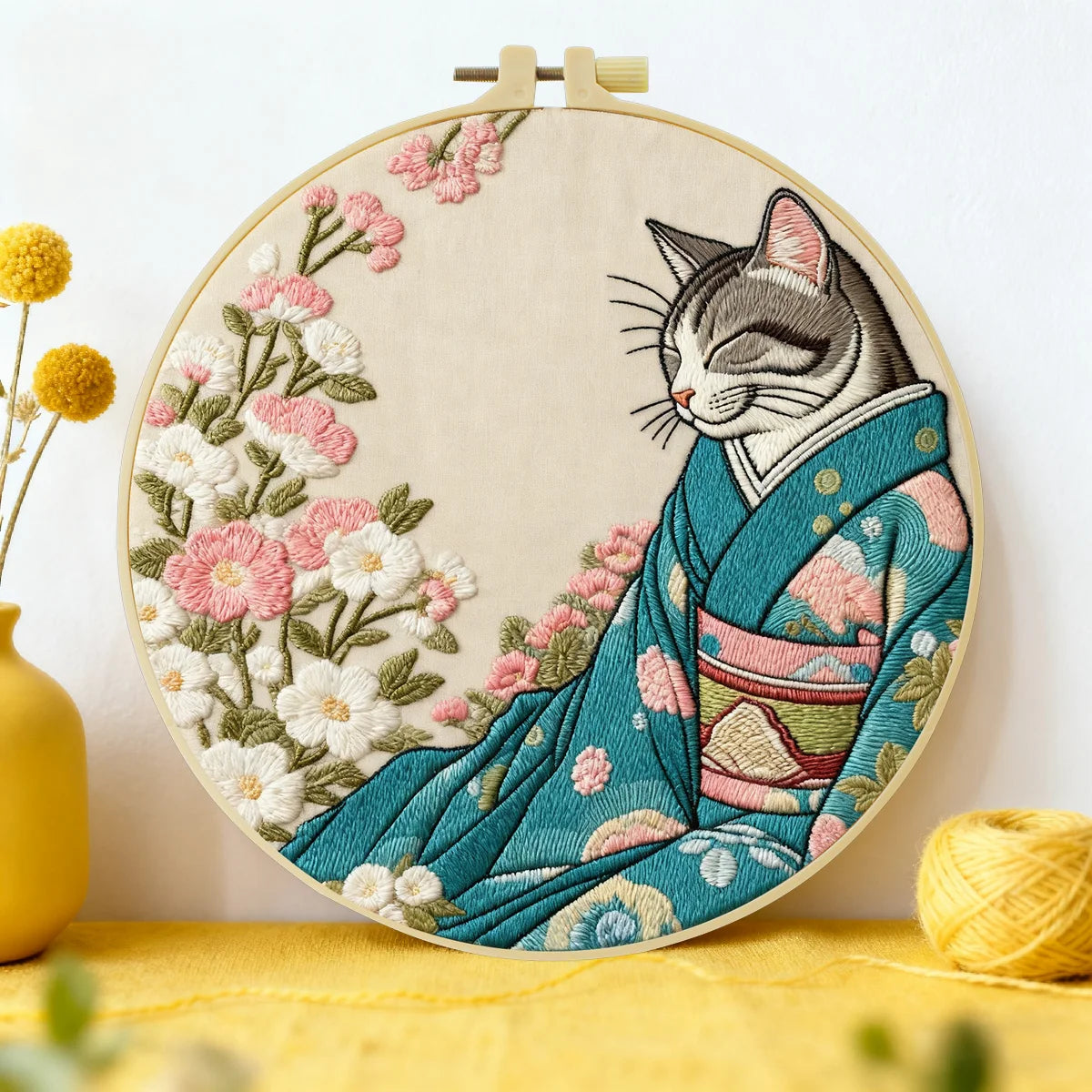CraftHoop Japanese Cats Embroidery Kits