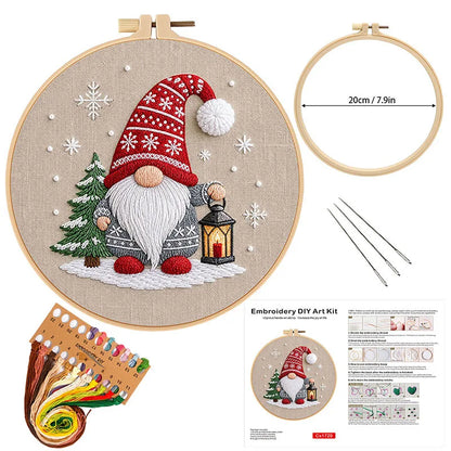 CraftHoop Christmas Gnomes Embroidery Kit