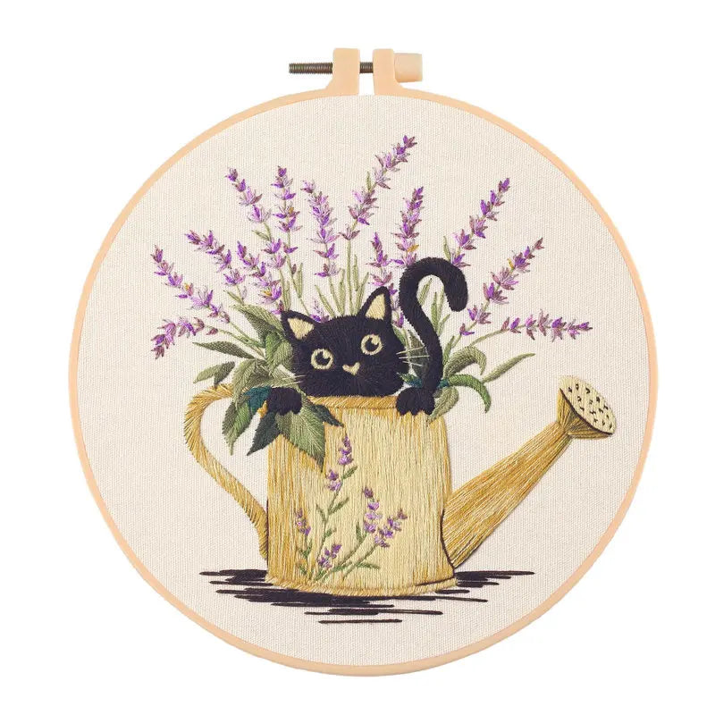 CraftHoop Blooming Cats Embroidery Kit