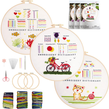 CraftHoop 3-Piece Embroidery Dictionary for Kids & Beginners