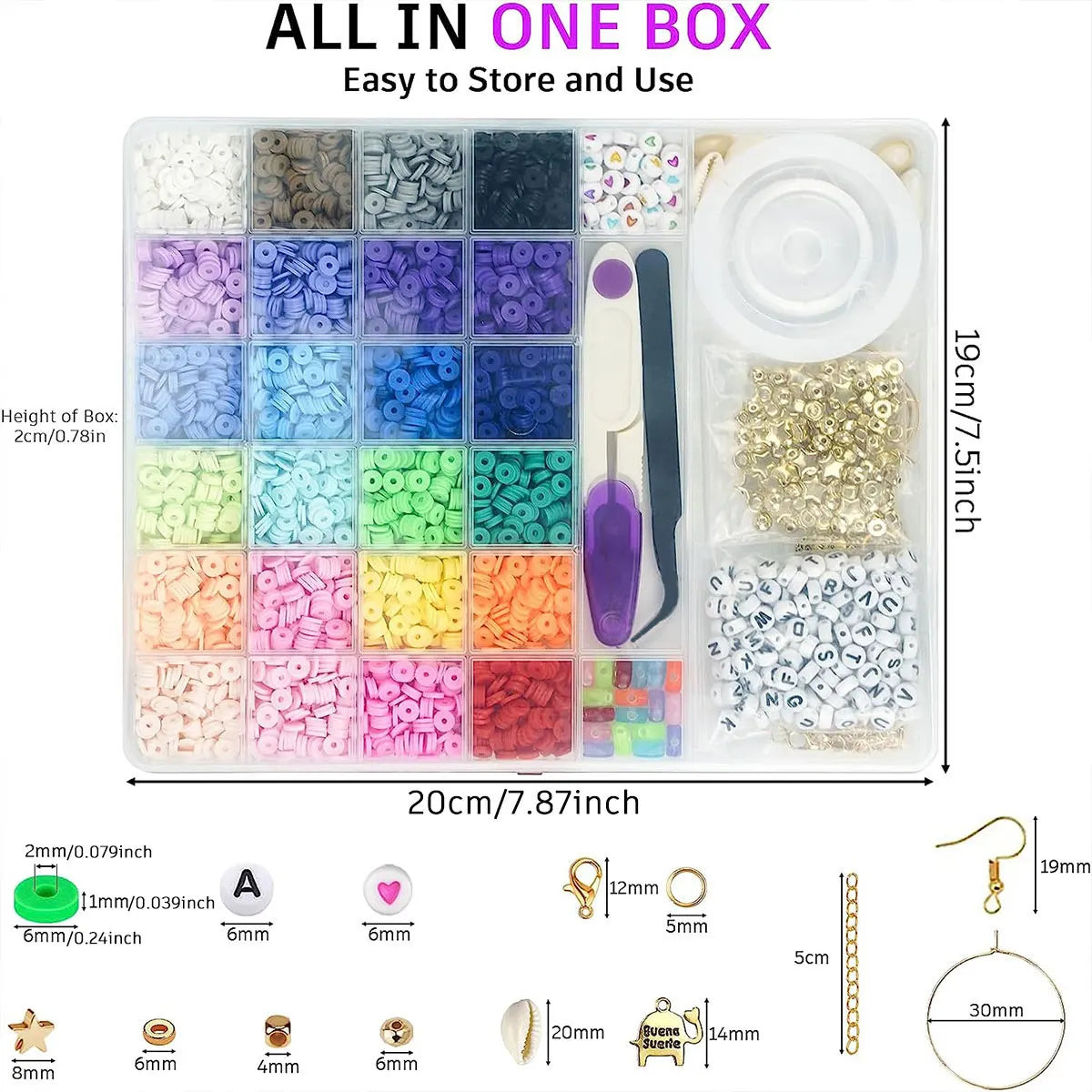 CraftHoop 6000 Pcs 24-Color Jewelry & Friendship Bracelet Kit