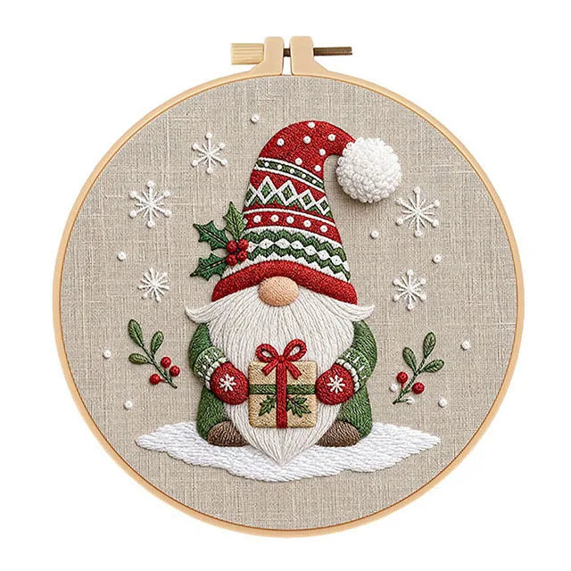 CraftHoop Christmas Gnomes Embroidery Kit