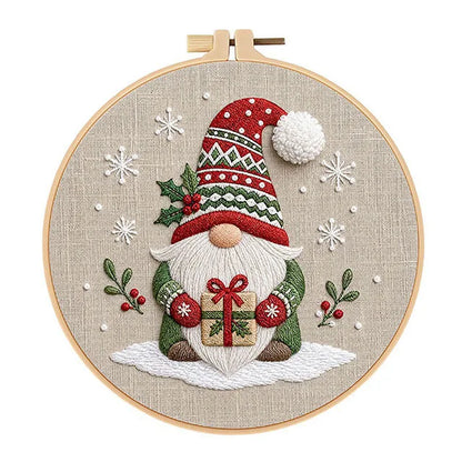 CraftHoop Christmas Gnomes Embroidery Kit