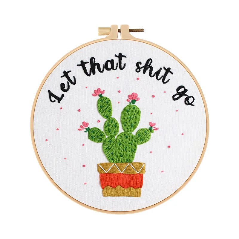 CraftHoop Funny Cactus Embroidery Kit