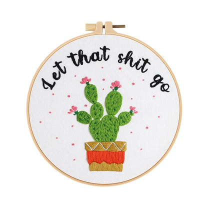 CraftHoop Cactus Humor Embroidery Kit