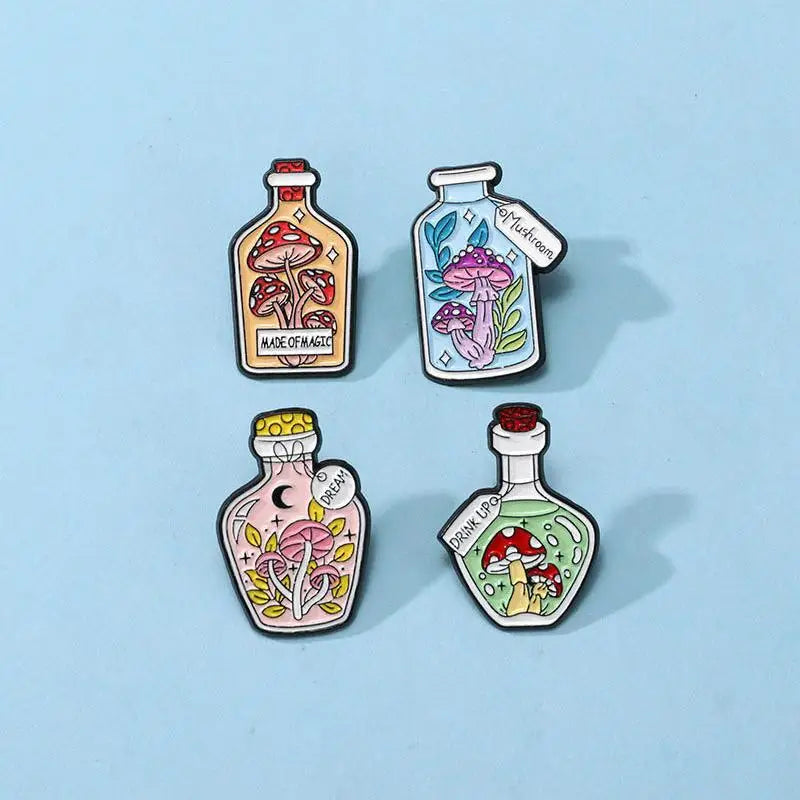 CraftHoop Magic Mushroom Bottle Pins