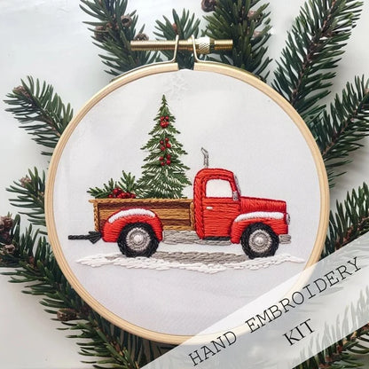 CraftHoop 4-Piece Cozy Christmas Embroidery Kit