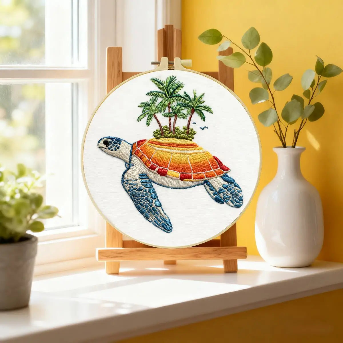 CraftHoop Tropical Turtle Embroidery Kit