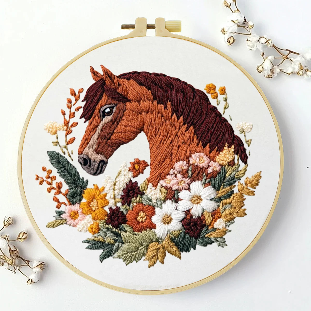 CraftHoop Horse Blossom Embroidery Kit