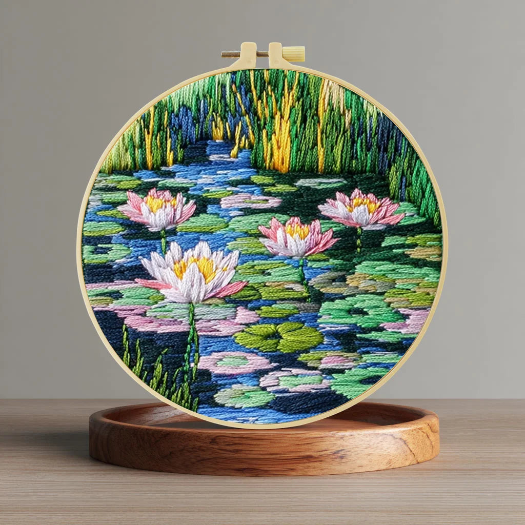 CraftHoop Lily & Lotus Embroidery Kit