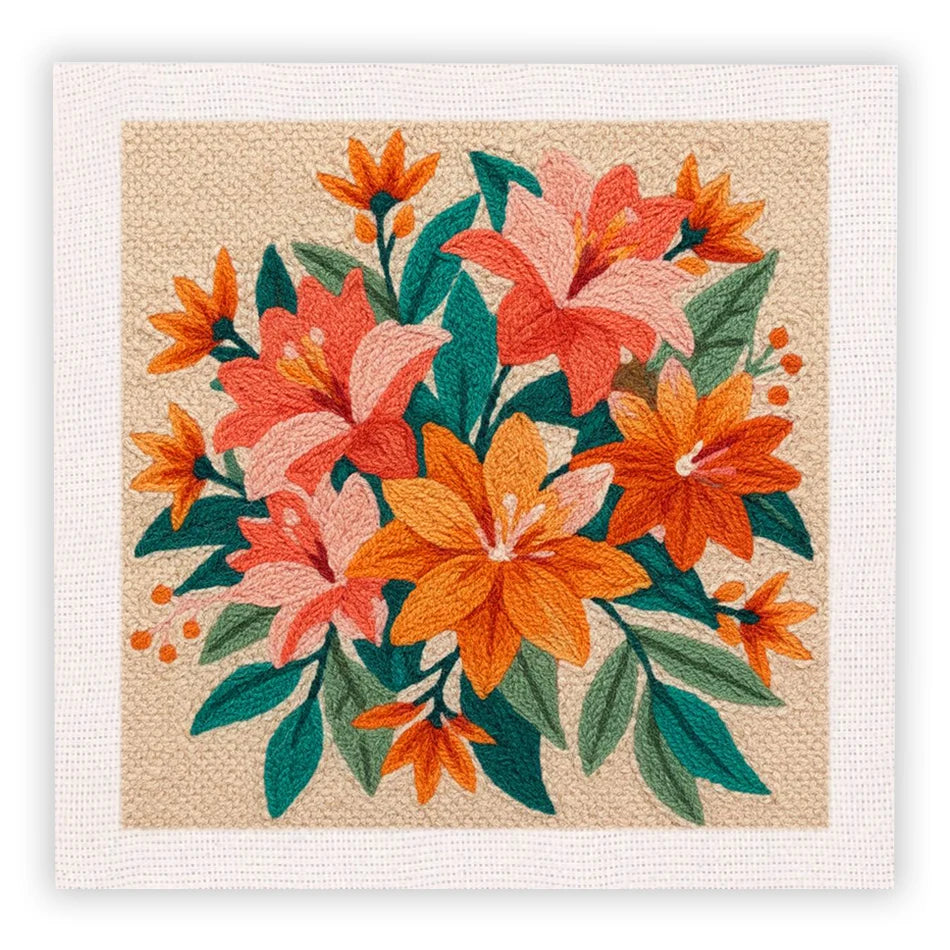 CraftHoop Colorful Bloom Punch Needle Kit