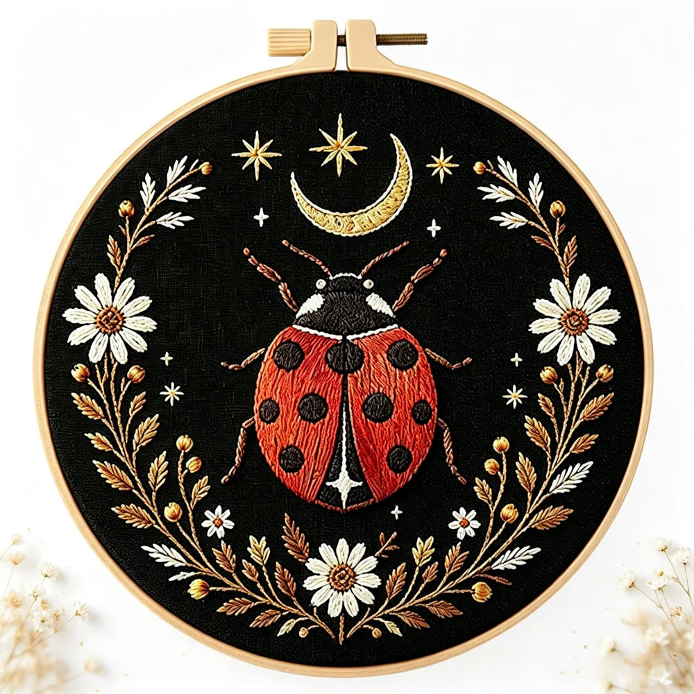 CraftHoop Midnight Garden Bugs Embroidery Kit