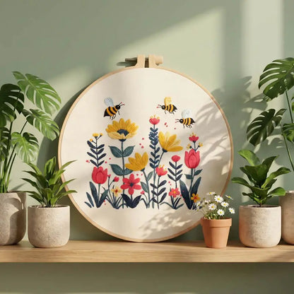 CraftHoop Bloom & Bee Embroidery Kit
