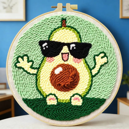 CraftHoop Happy Avocado Punch Needle Kit