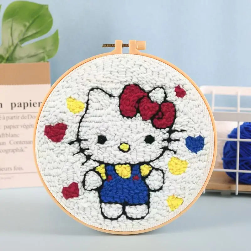 CraftHoop popular character embroidery on white fabric - Classic and engaging DIY project for all ages