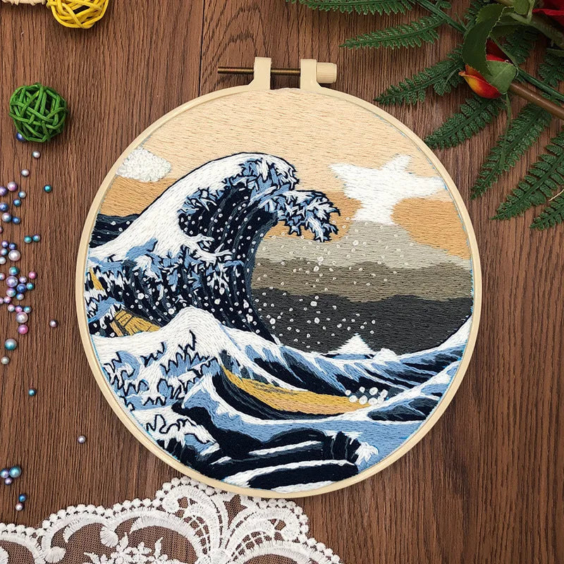 CraftHoop Ocean Wave Embroidery Kit