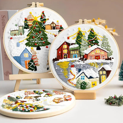 CraftHoop Winter Village Embroidery Kit
