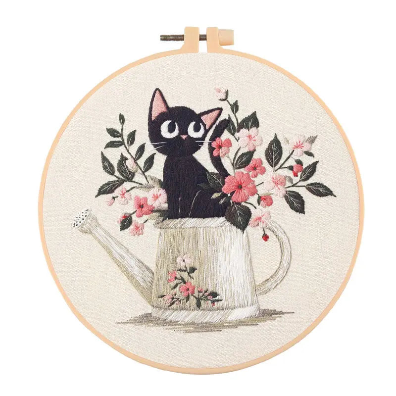 CraftHoop Blooming Cats Embroidery Kit