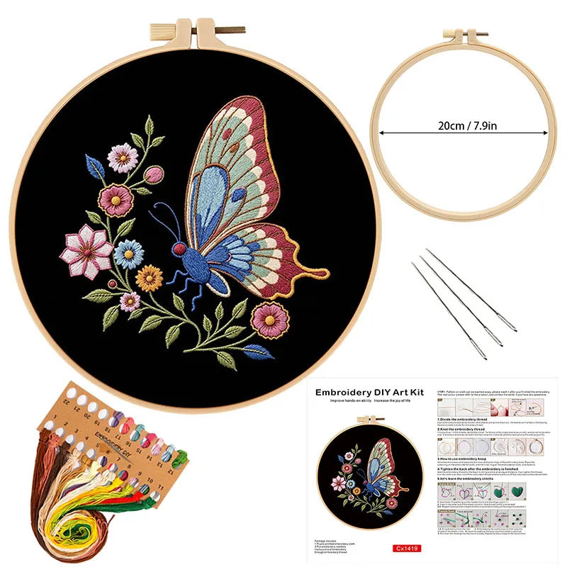 CraftHoop Midnight Butterfly Embroidery Kit