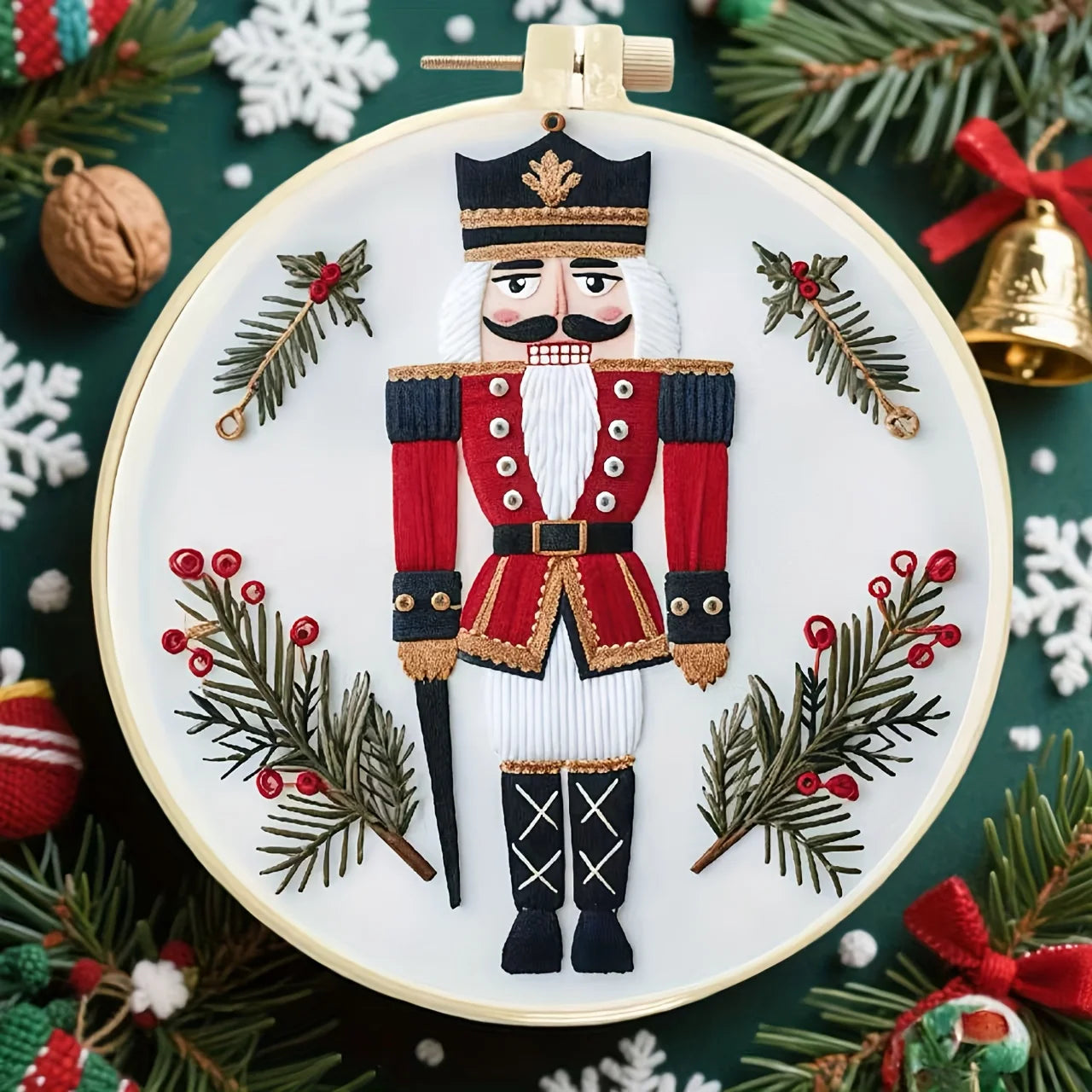 CraftHoop Christmas Nutcracker Embroidery Kit