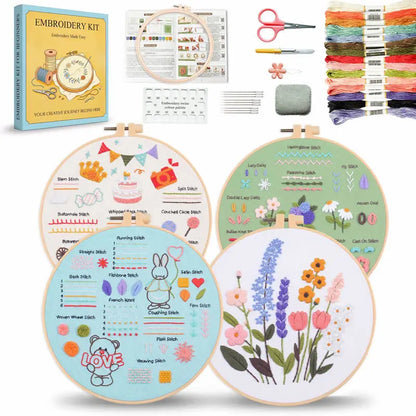 CraftHoop Stitch & Learn Beginner Embroidery Kit – Summer Edition