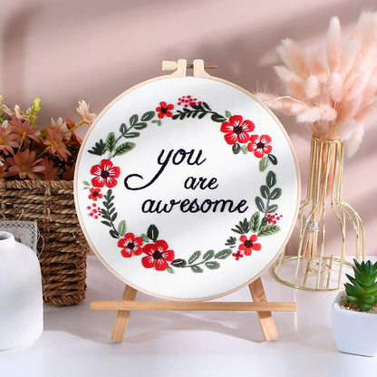 CraftHoop Inspirational Floral Embroidery Kit