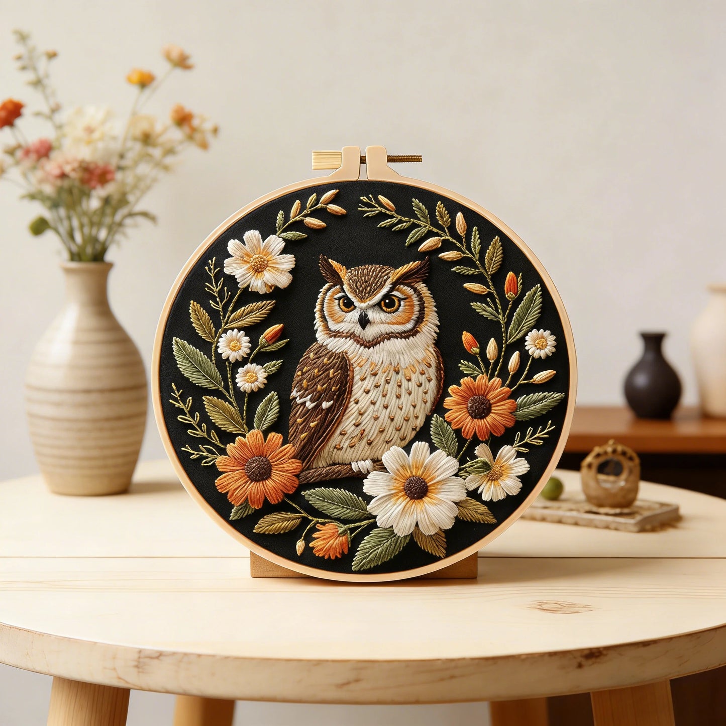 CraftHoop Cozy Owl Embroidery Kit