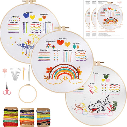 CraftHoop 3-Piece Creative Stitching Kit for Kids & Adults