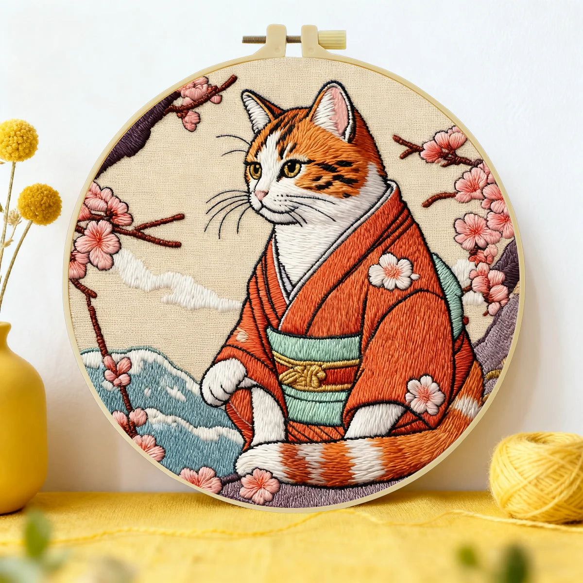 CraftHoop Japanese Cats Embroidery Kits