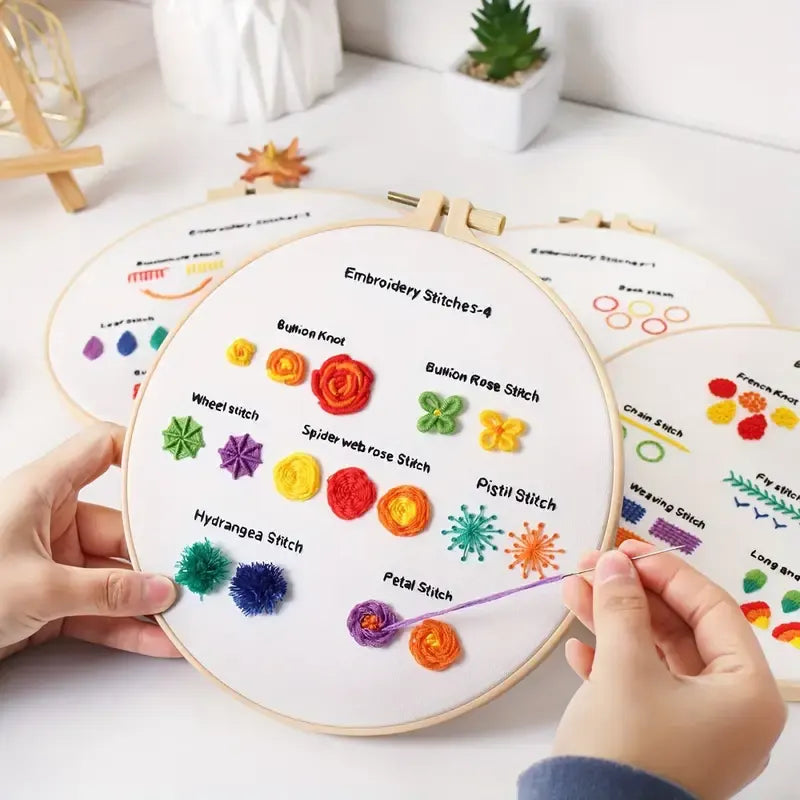 CraftHoop 4-Set Bright Stitch Sampler for Beginners