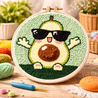 CraftHoop Happy Avocado Punch Needle Kit
