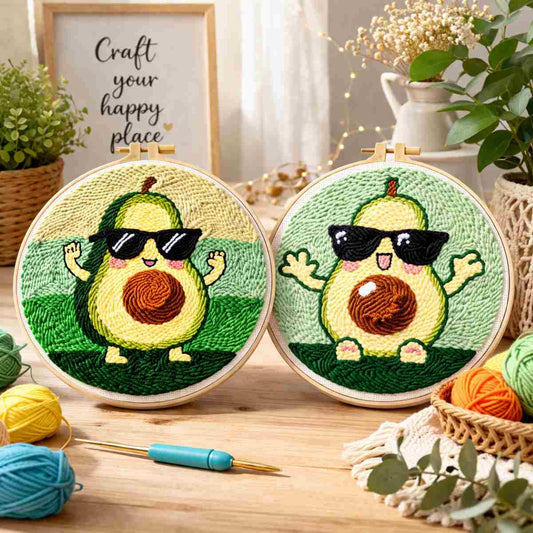 CraftHoop Happy Avocado Punch Needle Kit