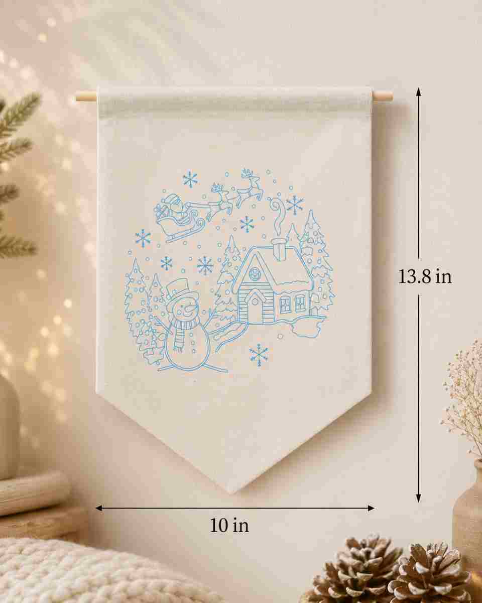 CraftHoop Christmas Village DIY Embroidery Wall Hanging Kit
