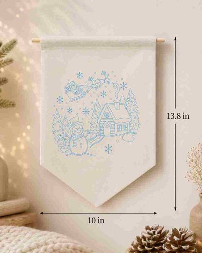 CraftHoop Christmas Village DIY Embroidery Wall Hanging Kit