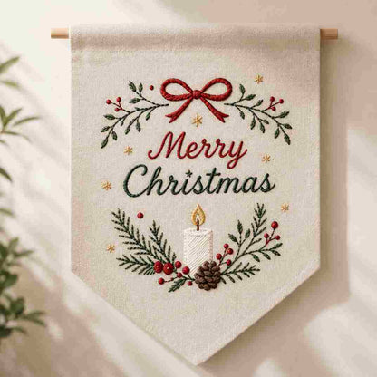 CraftHoop Christmas Village DIY Embroidery Wall Hanging Kit
