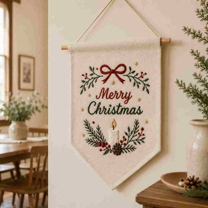 CraftHoop Christmas Village DIY Embroidery Wall Hanging Kit