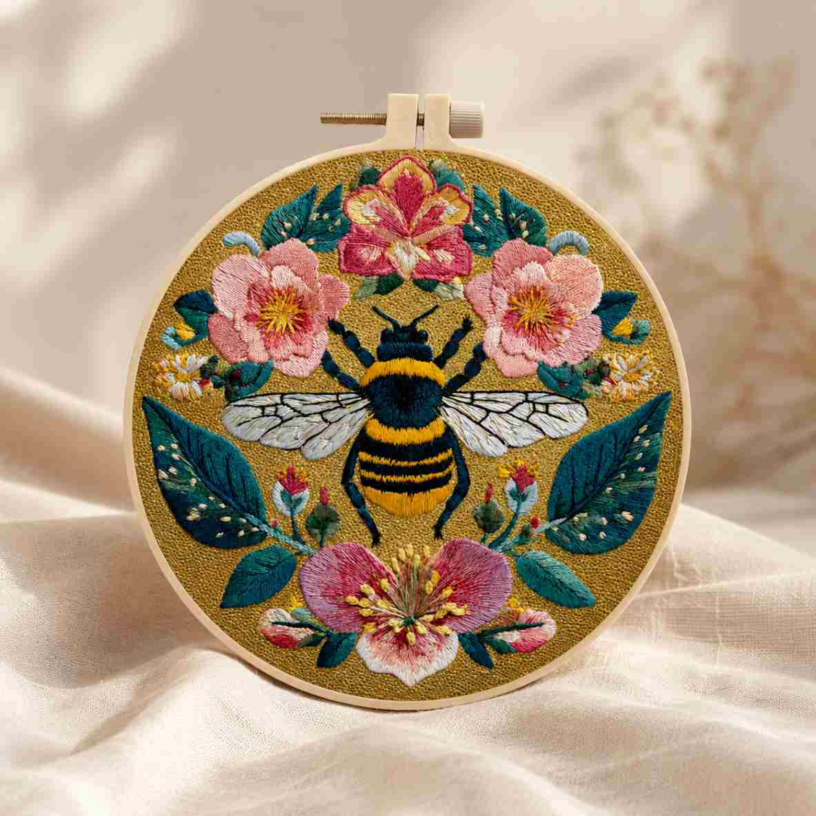 CraftHoop Blooming Bee Embroidery Kit