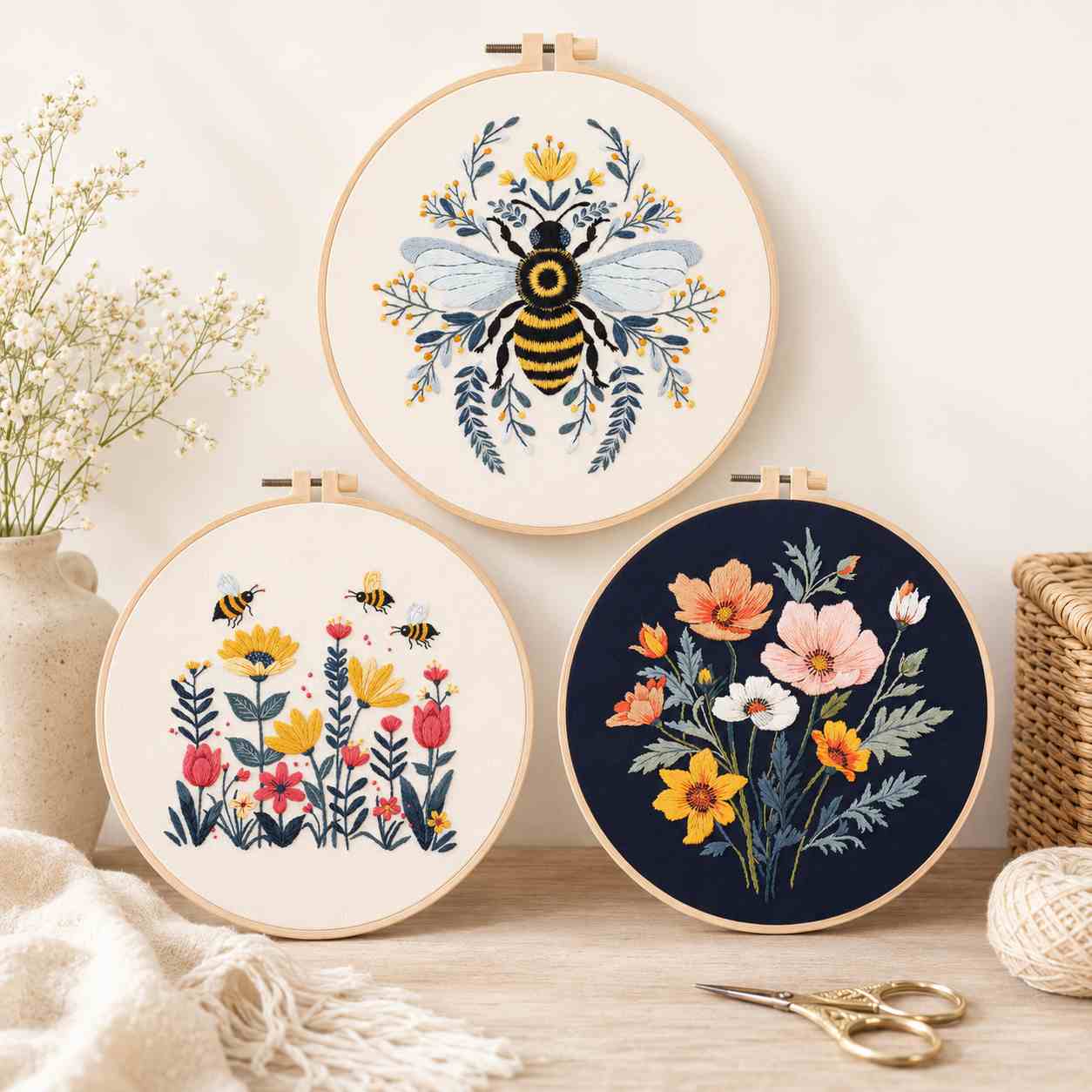 CraftHoop Bloom & Bee Embroidery Kit