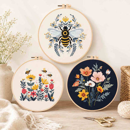 CraftHoop Bloom & Bee Embroidery Kit