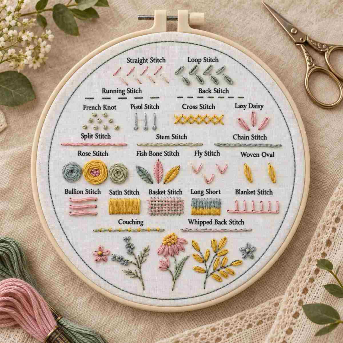 CraftHoop Learn to Embroider 3-Piece Kit