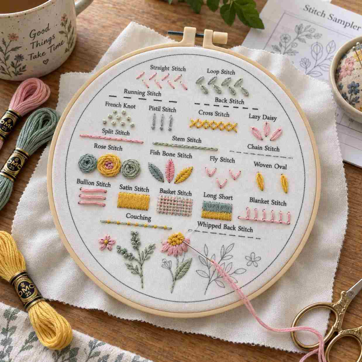CraftHoop Learn to Embroider 3-Piece Kit