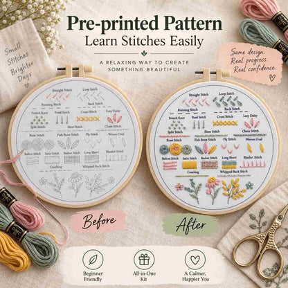 CraftHoop Learn to Embroider 3-Piece Kit