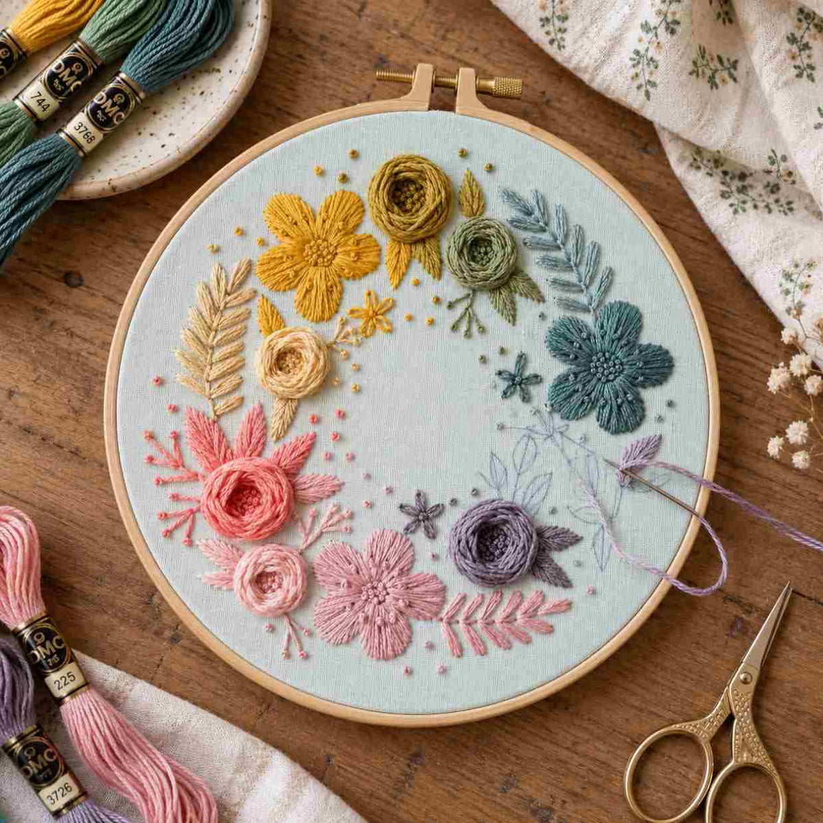 CraftHoop Learn to Embroider 3-Piece Kit