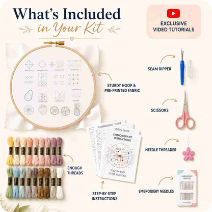 CraftHoop Beginner Stitch Sampler & Italian Scene Embroidery Kits