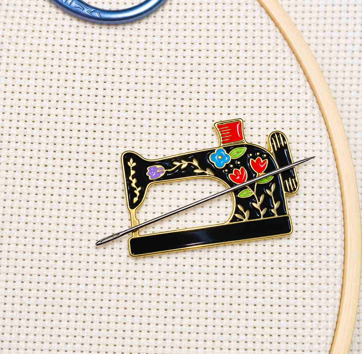 Magnetic Needle Holders: Floral Sewing Machine